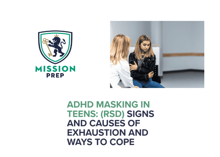 ADHD masking in teens image and mission prep logo