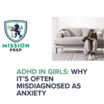 ADHD in girls image and mission prep logo