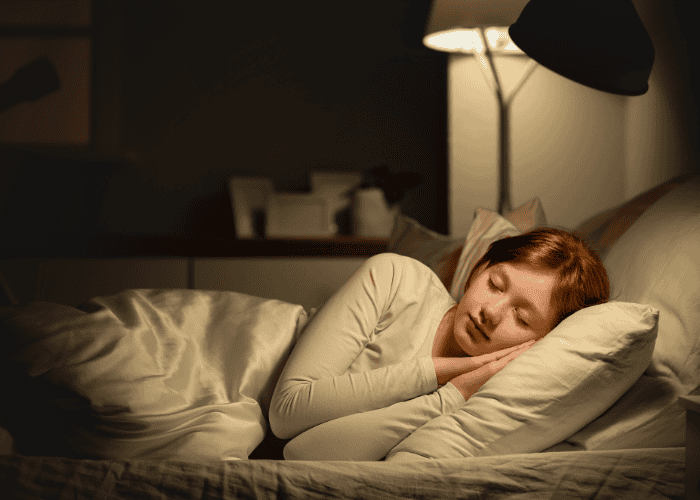 Teenage girl sleeping well after receiving treatment for sleep problems and ADHD symptoms