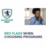 Mission Prep logo and red flags when choosing programs image