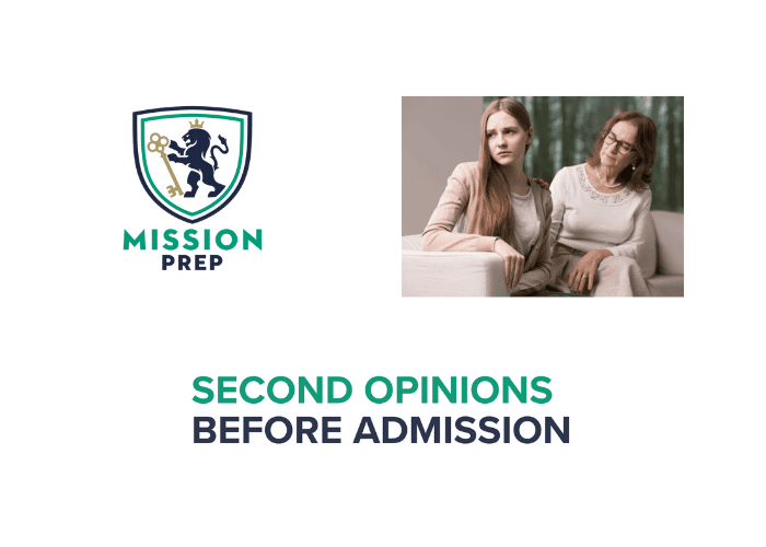 Mission Prep logo and second opinions before admissions image
