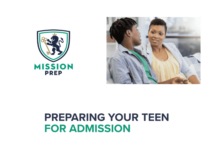 Preparing your teen for admission image and mission prep logo