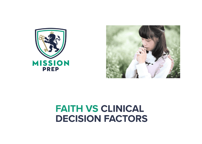 Mission Prep logo and faith vs clinical decision factors