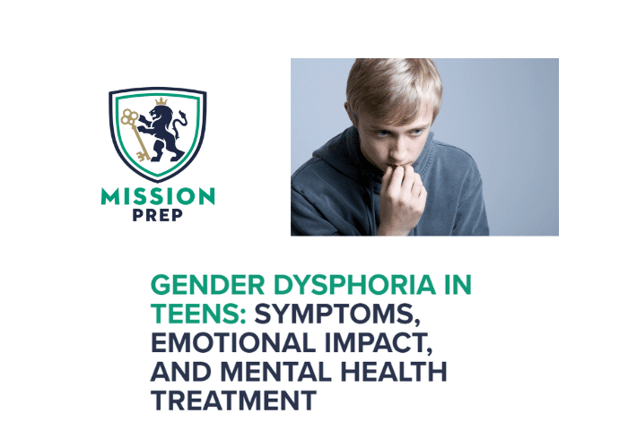Mission Prep logo and Gender Dysphoria in Teens image