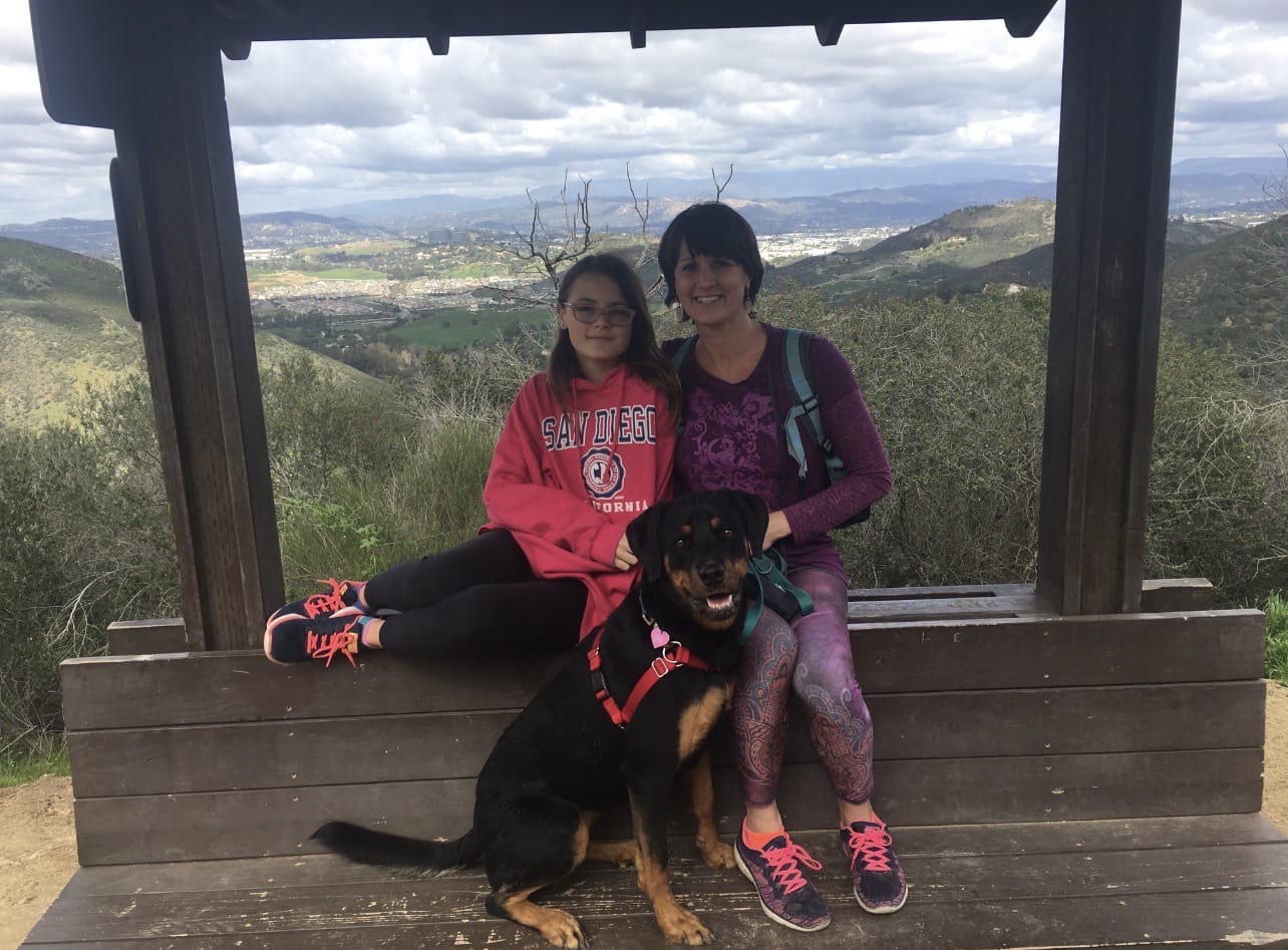 Jade and Mom with dog