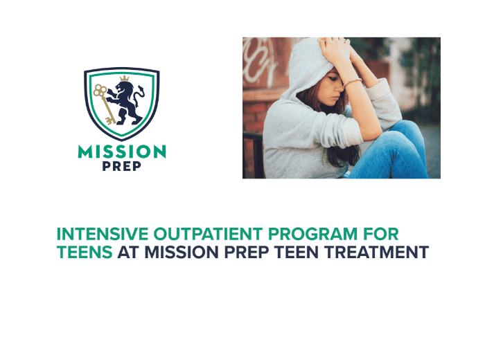 Mission Prep logo and Intensive outpatient program image