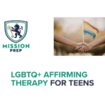 Mission prep logo and LGBTQ+ affirming therapy image