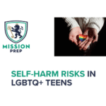 Mission prep logo and self-harms risks in LGBTQ+ teens image