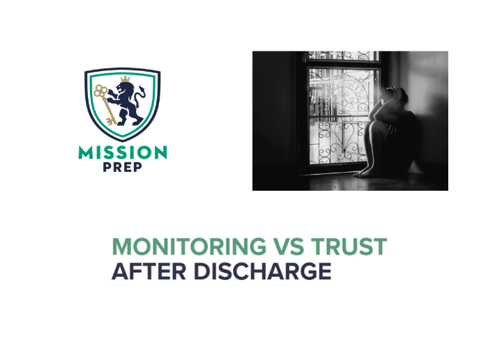Mission Prep logo and monitoring vs trust after discharge image