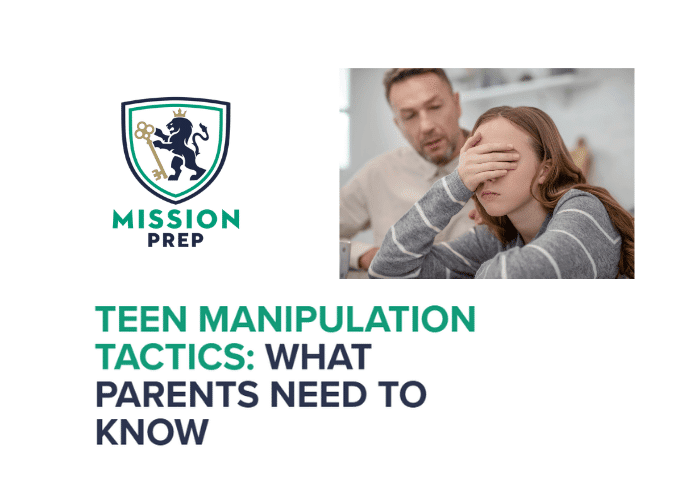 Mission Prep logo and teen manipulation tactics image