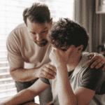Teenage boy sitting at the table overstimulated, Neurodivergent vs Neurotypical
