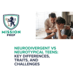 Mission prep logo and Neurodivergent vs Neurotypical teens image